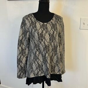 Cato Long Sleeve Lace Nylon and Spandex Blouse, Sz. S.